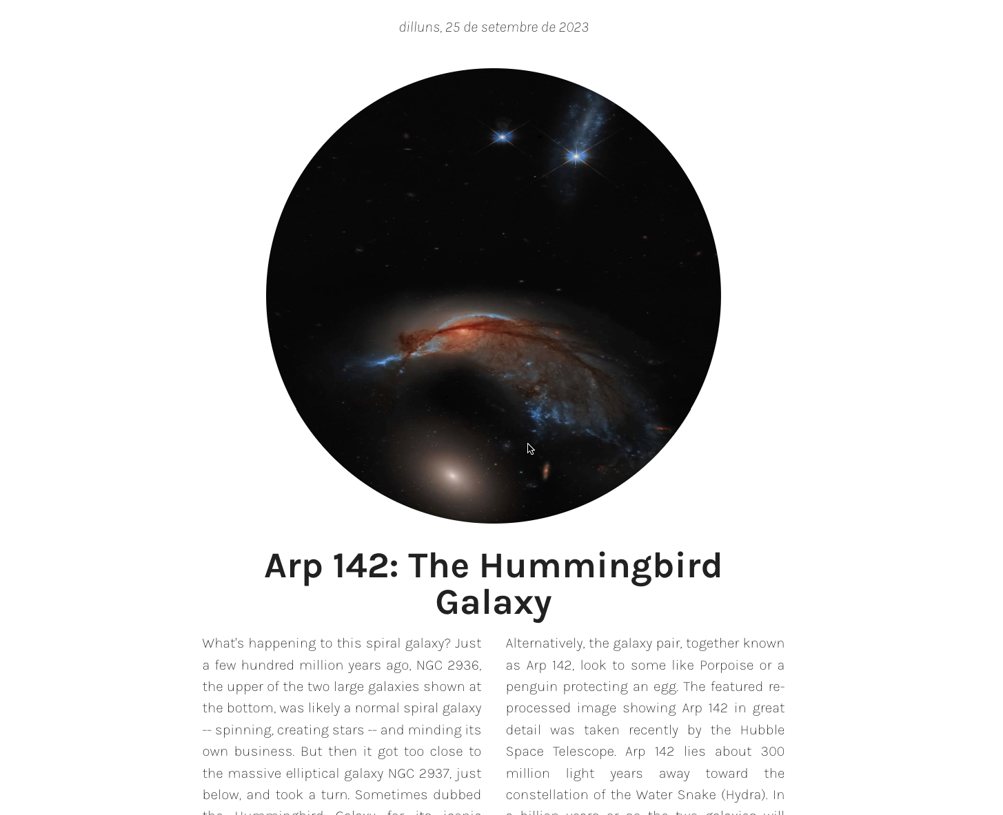 Imatge del dia de la NASA